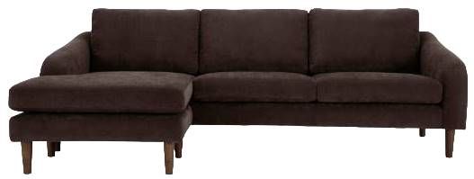 Moe's Home Collection Quinn 2-Piece Dark Brown Sectional Sofa with Reversible Chaise Ottoman-2