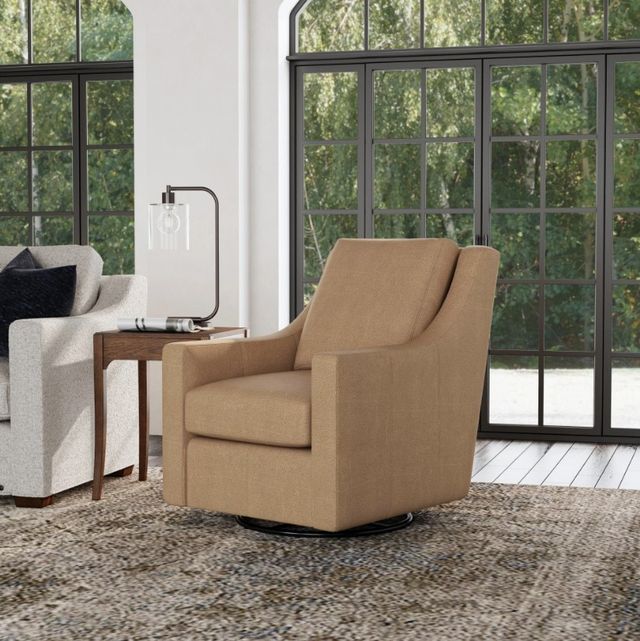 Flexsteel® Customizable Murph Leather Swivel Glider Chair-1