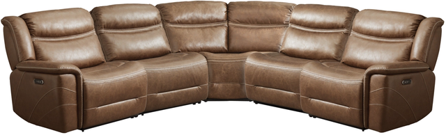 Signature Design by Ashley® Glenvale 5-Piece Chocolate Reclining Sectional-0