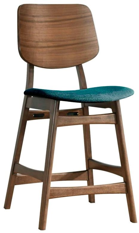 New Classic® Home Furnishings Oscar 5-Piece Teal/Walnut Counter Table Set-2