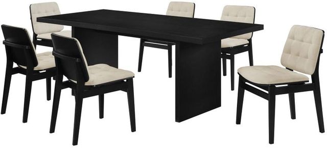 Coaster® Decker 7-Piece Black/Cream Rectangular Dining Table Set-0