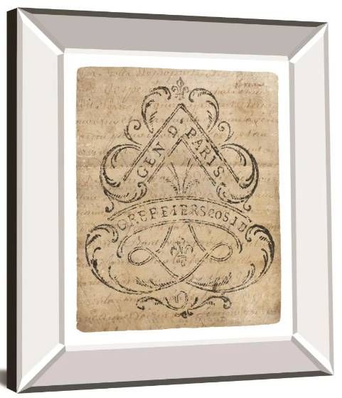 Classy Art Letter Crest I Vintage v2 by Wild Apple Portfolio Mirrored Frame Wall Art-1