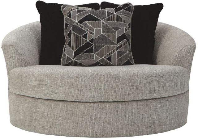 Benchcraft® Megginson Storm Oversized Round Swivel Chair-1