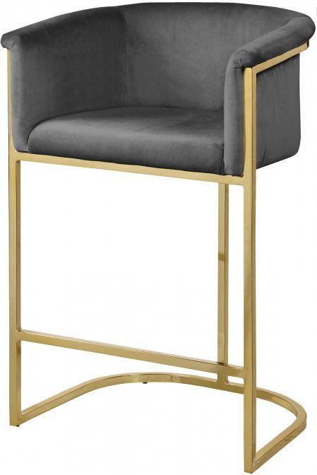 Meridian Furniture Donatella Gray Velvet Counter Stool-0