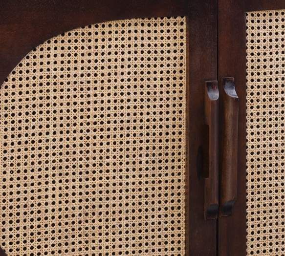 Powell® Brielle Brown/Cane Console-1