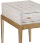Bassett Mirror Perrine White Top Accent Table with Brass Base-4