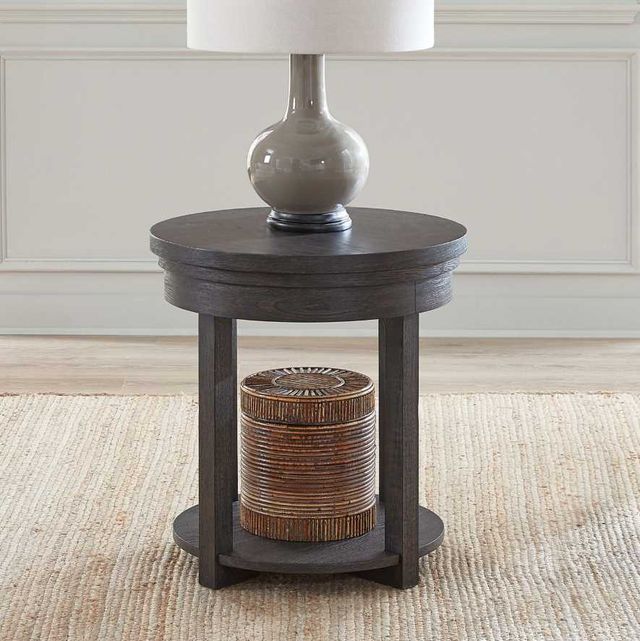 Liberty Furniture Weston Peppercorn Round End Table-1