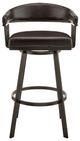 Armen Living Bronson Java Finish Paint 29" Bar Swivel Bar Stool-1