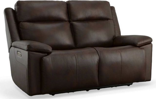 Flexsteel® Chance Brown Power Reclining Loveseat with Power Headrests-0