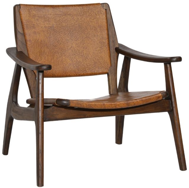 Dovetail Furniture Dania Antique Light Brown/Medium Brown Occasional Chair-0