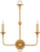 Currey & Company Nottaway Contemporary Gold Leaf Large Wall Sconce-2