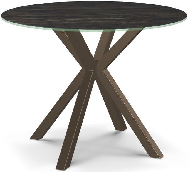 Amisco Customizable Asterisk Glass Top Round Table with Metal Stand-0