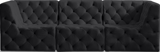 Meridian Furniture Tuft Black Velvet 99" Modular Sofa-1