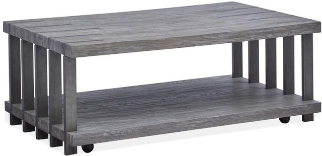 Magnussen Home® Eldridge Weathered Gravel Cocktail Table with Casters-0