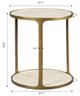 Uttermost® Clench Beige Side Table with Antique Brass Frame-2