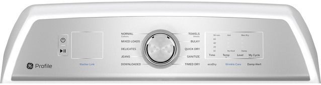 GE Profile™ 7.4 Cu. Ft. White Front Load Natural Gas Dryer -4