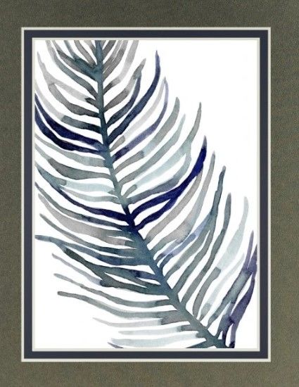 Classy Living Emma Scarvey Blue Feathered Palm I Wall Art-1