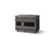 Viking® 5 Series 48" Damascus Gray Pro Style Induction Range with Brushed Brass Trim-2