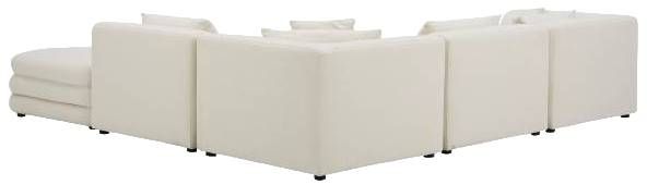 Moe's Home Collection Lowtide Alcove 5-Piece Warm White L-Shaped Modular Sectional and Ottoman-3