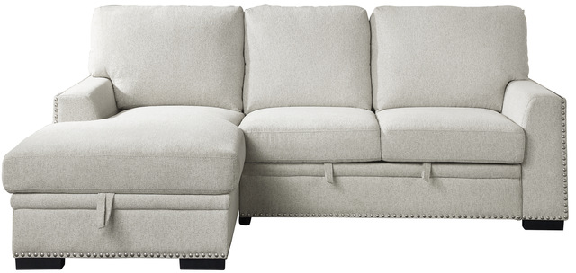 Homelegance® Morelia 2-Piece Beige Left-Arm Facing Pull-out Sleeper Sectional and Chaise-2