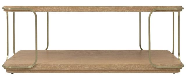Hooker® Furniture Banyon Bay Desert Oak Cocktail Table with Brushed Brass Support-2