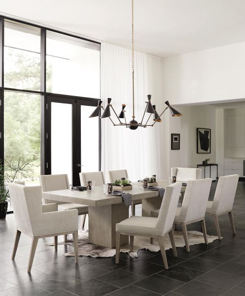 Bernhardt Linea Cerused Greige/Gray Dining Arm Chair-2