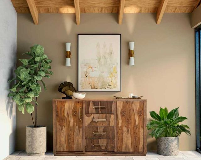 International Furniture Direct Balam Stained Brown Buffet-1