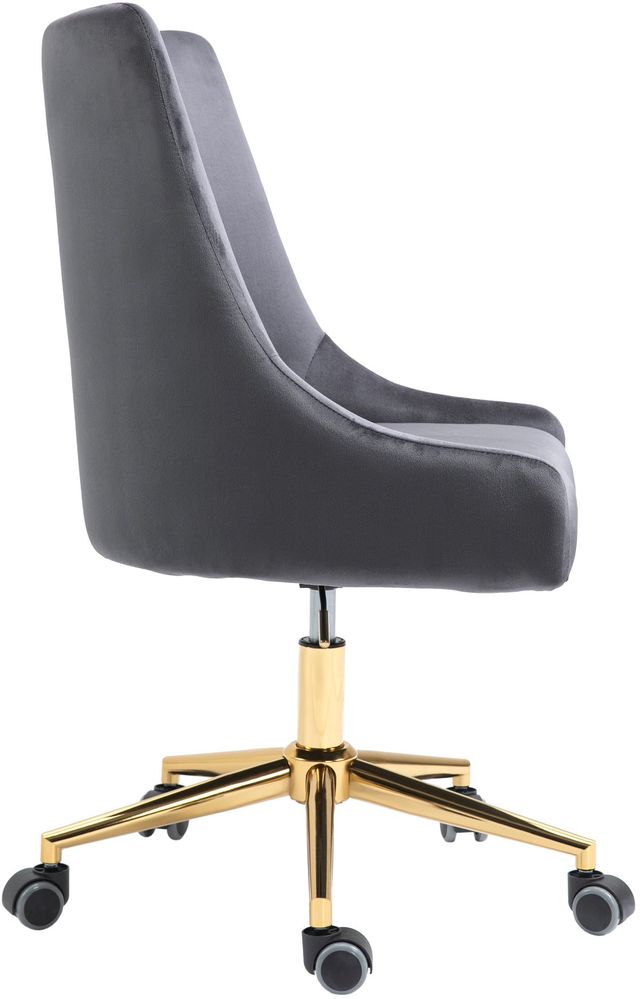 Meridian Furniture Karina Grey Velvet Office Chair-3