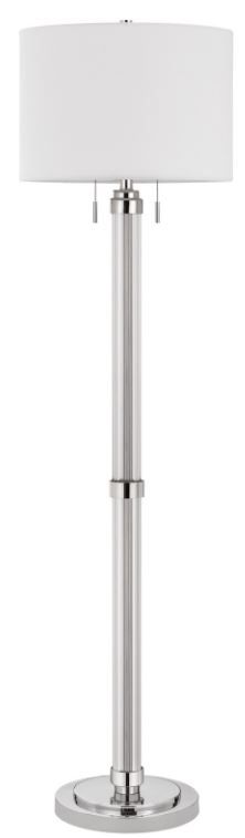 Cal® Lighting & Accessories Montilla Chrome/White Floor Lamp-0