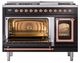 Ilve® Nostalgie II Noblesse 48'' Glossy Black Pro Style Dual Fuel Range with Copper Trim-3
