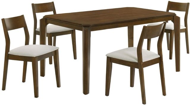 Coaster® Almonte 5-Piece Beige/Dark Brown Dining Set-0