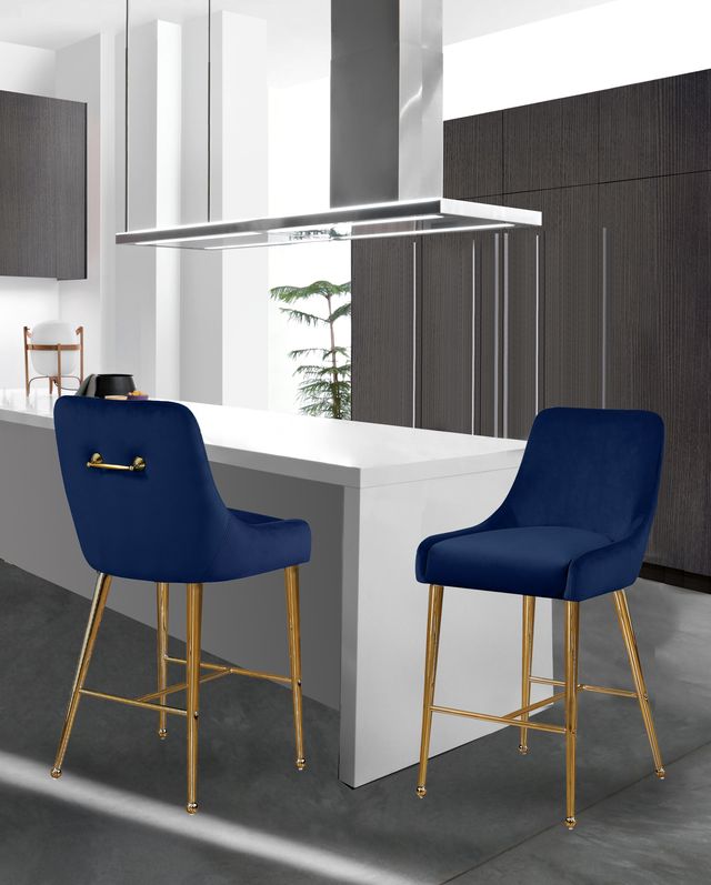 Meridian Furniture Owen Navy Velvet Counter Stool-3