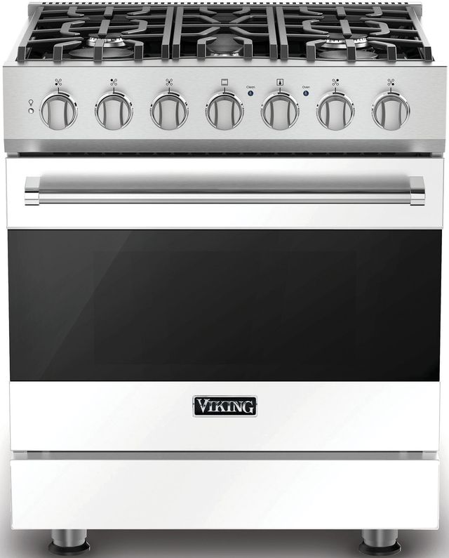 Viking® 3 Series 30" White Freestanding Liquid Propane Range-0
