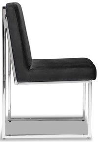 Mazin Furniture Amorra Black/Chrome Side Dining Chair-2