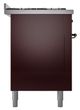 Ilve® Nostalgie II Noblesse 60'' Burgundy Pro Style Dual Fuel Range with Burnished Trim-2