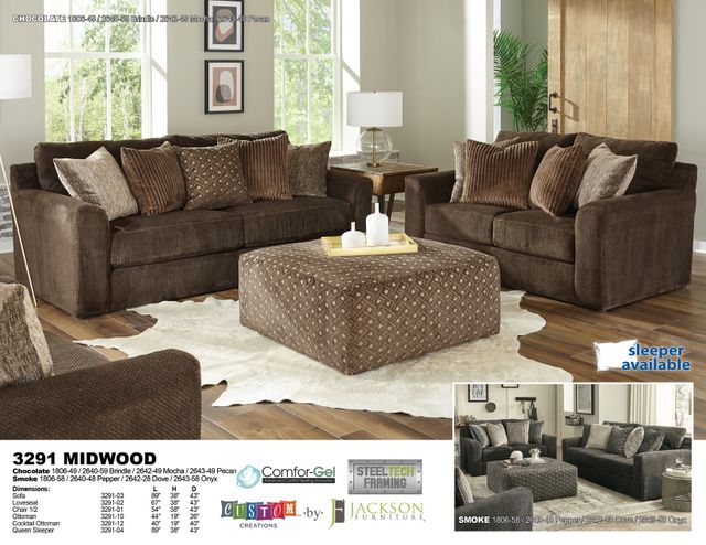 iAmerica Logan Plush Sleeper Sofa-3291-04 Chocolate-1