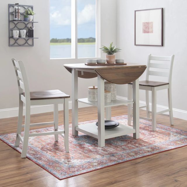 Powell® Vail 3-Piece Silver Birch/Wire Brushed Oak Counter Dining Set-1
