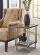 Hammary® Ingrid Glass Top Side Table with Dusty Silver Base-1