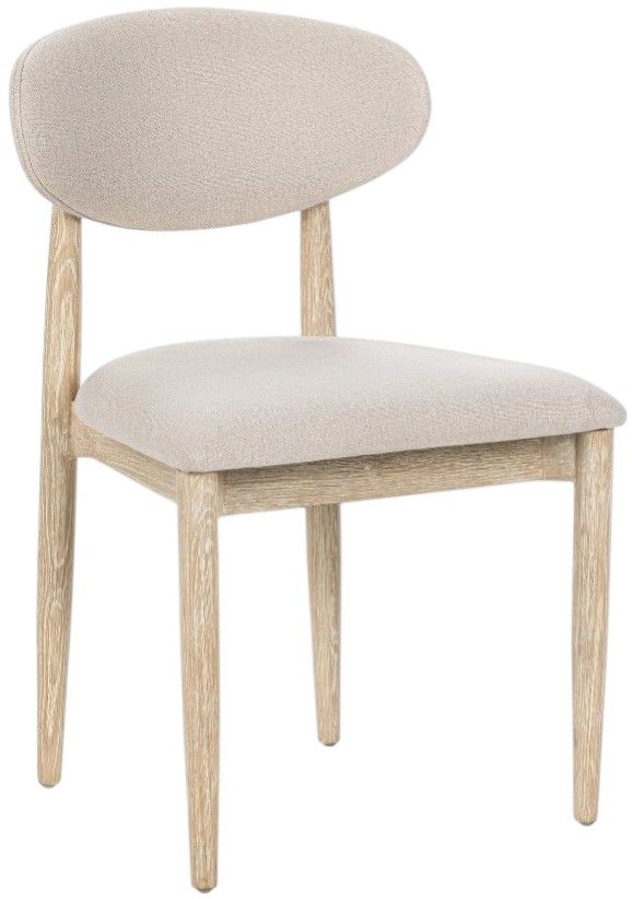 Classic Home Tiber 2-Piece Cream Washed Upholstered Dining Chair Set-2