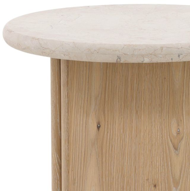 Dovetail Furniture Oja Cream Side Table with Natural Wash Base-2