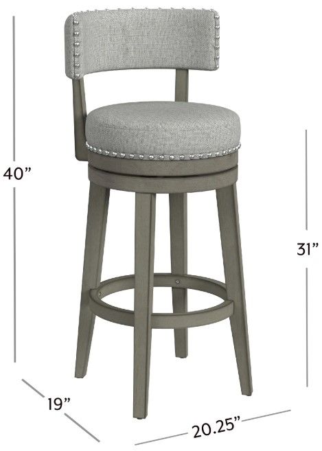 HH2 Home Lawton Gray Bar Stool-2