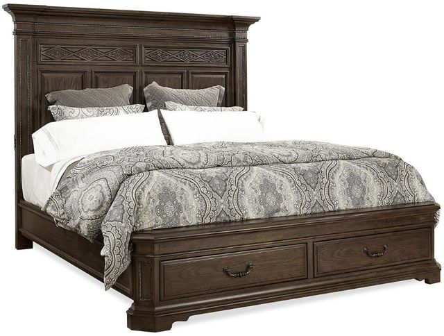 aspenhome® Foxhill Dark Truffle Queen Panel Storage Bed-0