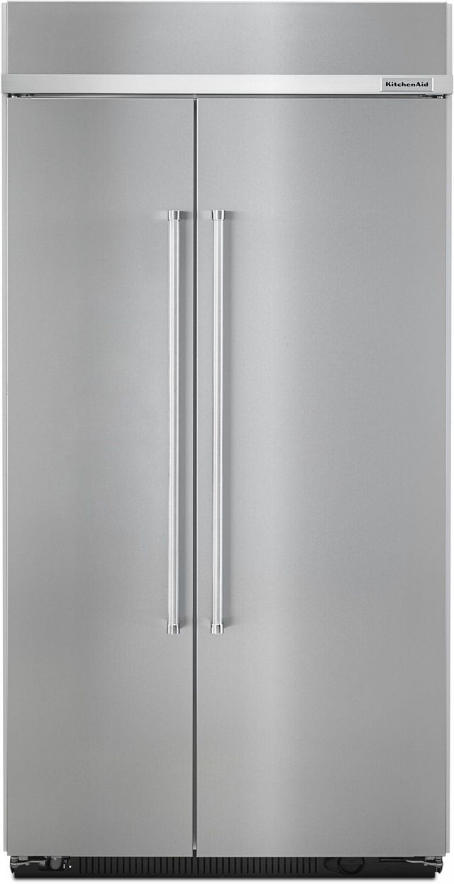 KitchenAid® 25.48 Cu. Ft. Stainless Steel with PrintShield™ Finish Built In Side-By-Side Refrigerator-0