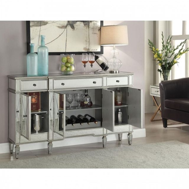 Coaster® Aconitum Clear Mirror 4-Door Wine Cabinet-1