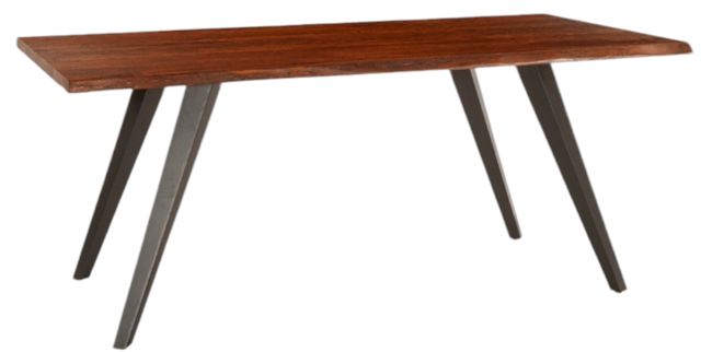 Home Trends & Design Kennedy Walnut Dining Table with Black Base-0