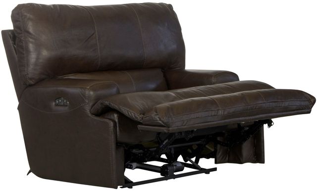 Catnapper® Wembley Chocolate Leather Power Lay Flat Recliner with Power Adjustable Headrest-1