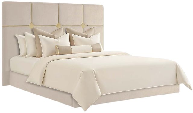 Michael Amini® Zennia Ivory Queen Lift Up Storage Panel Bed-0
