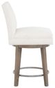 Fairfield® Customizable Entree Dining Nickel Metal Pull Short Back Swivel Counter Stool-2
