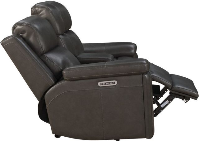 BarcaLounger® Leon Matteo Smokey Gray Leather Power Reclining Loveseat-1