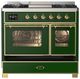 Ilve® Majestic III 40" Emerald Green Pro Style Dual Fuel Liquid Propane Range with Triple Glass Door and Brass Trim-2